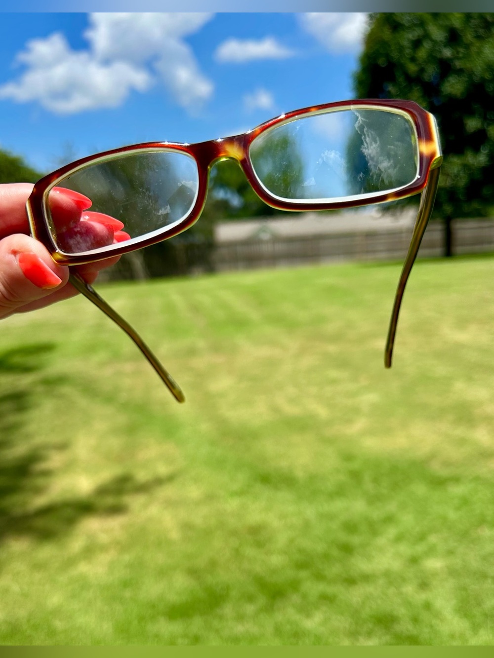 Lacoste Y2K Rectangular Glasses Frames Tortoiseshell Brown/Amber EUC